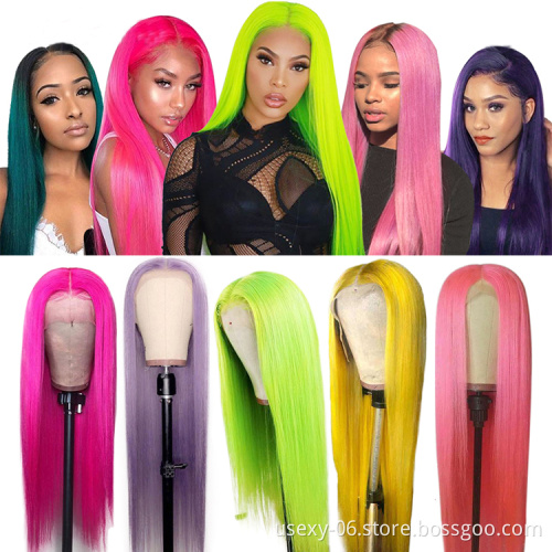 Brazilian Hair Cuticle Aligned Hair Bob Lace Wig , Human Hair Lace Front Wig Orange Wigs For Black Women
